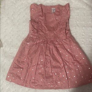 Pink Heart Patterned Sleeveless Toddler Dress